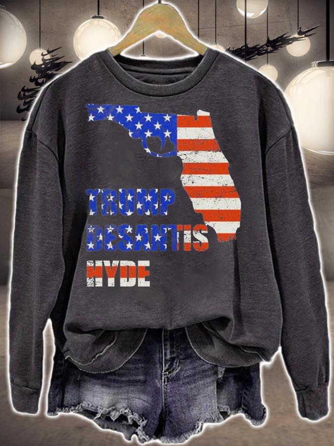 Trump Desantis Hyde Florida Map Gun Vintage T-Shirt t-shirt