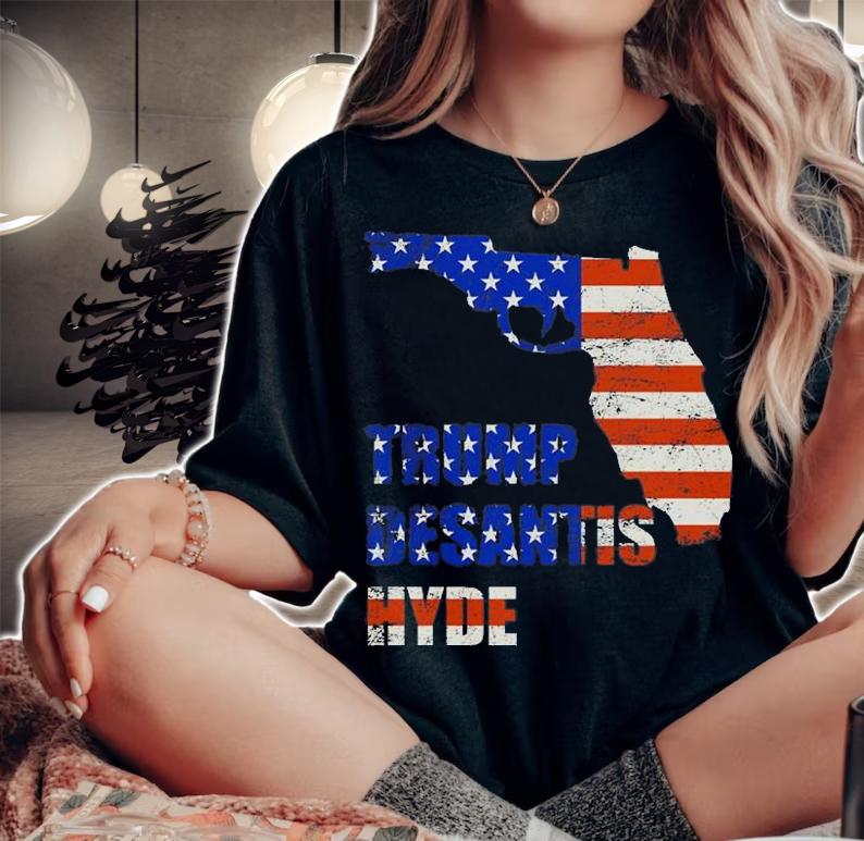 Trump Desantis Hyde Florida Map Gun Vintage T-Shirt t-shirt