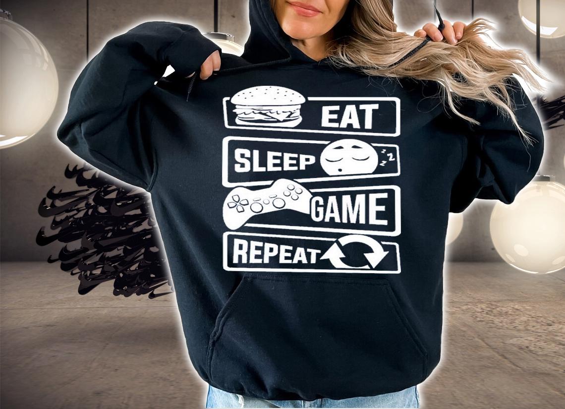 Eat Sleep Game Repeat shirt t-shirt
