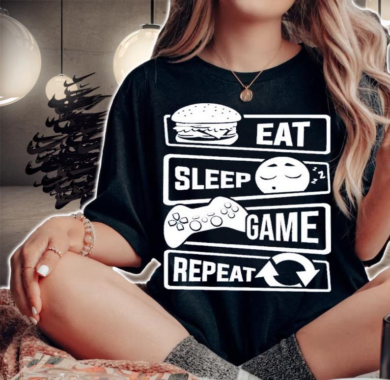 Eat Sleep Game Repeat shirt t-shirt