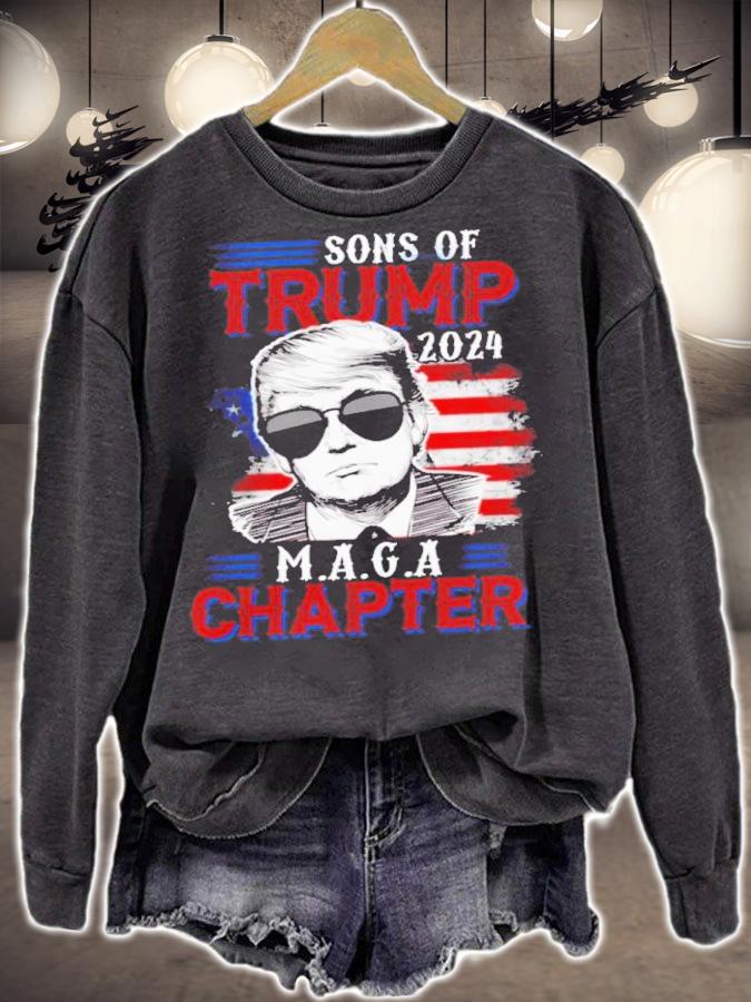 Sons Of Trump 2024 MAGA Chapter American Flag Shirt t-shirt sweatshirt