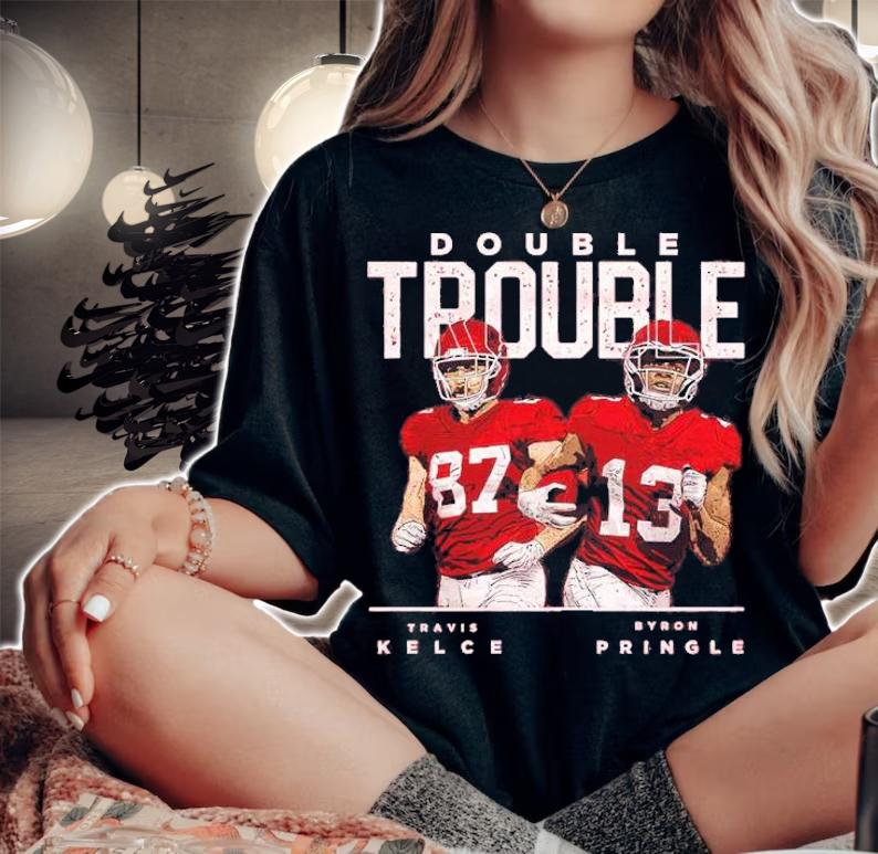 Travis Kelce And Byron Pringle Kansas City Double Trouble Football Shirt t-shirt