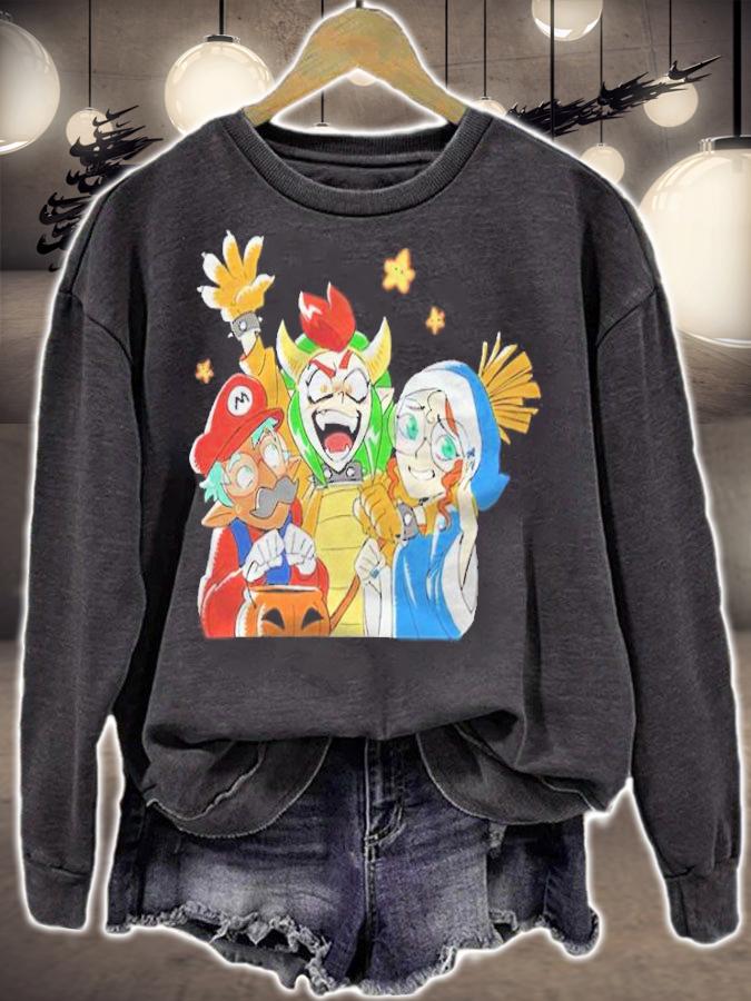 Dana Terrace The Owl House Bowser Super Mario And Princess Peach Happy Halloween shirt t-shirt sweatshirt