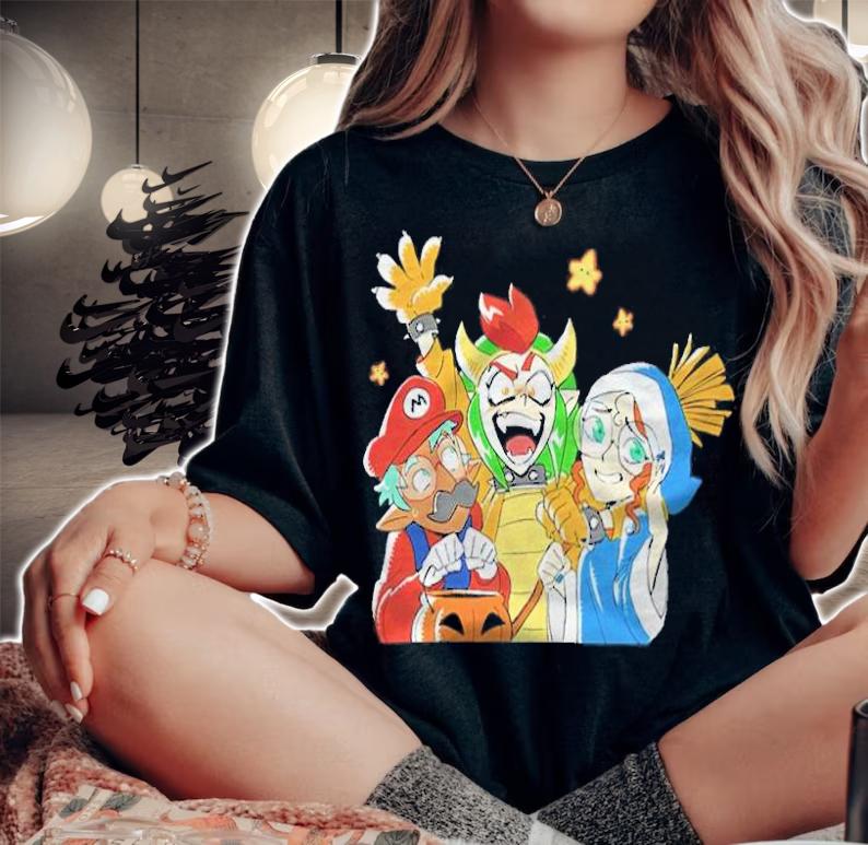 Dana Terrace The Owl House Bowser Super Mario And Princess Peach Happy Halloween shirt t-shirt woman shirt