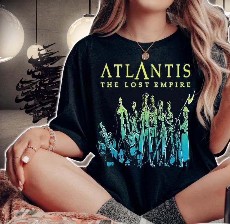 Disney Atlantis The Lost Empire Characters Gradient T-Shirt t-shirt woman shirt