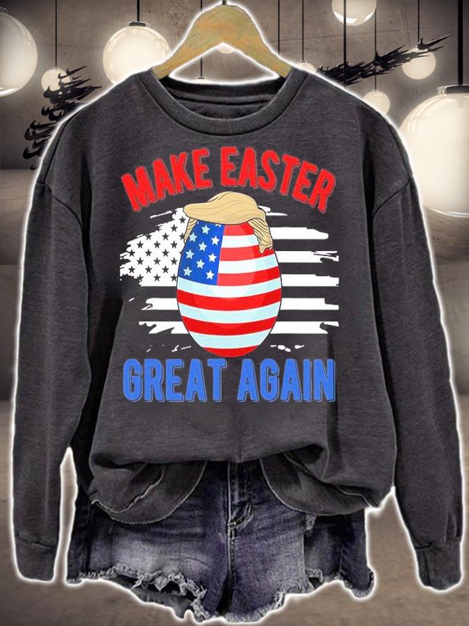 Make Easter Great Again Funny Trump Egg Hunt American Flag T-Shirt t-shirt sweatshirt