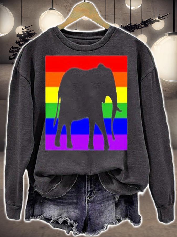 Cute Baby Elephant Love Lgbtq Gay Pride Flag Stuff Queer Art T-Shirt t-shirt sweatshirt