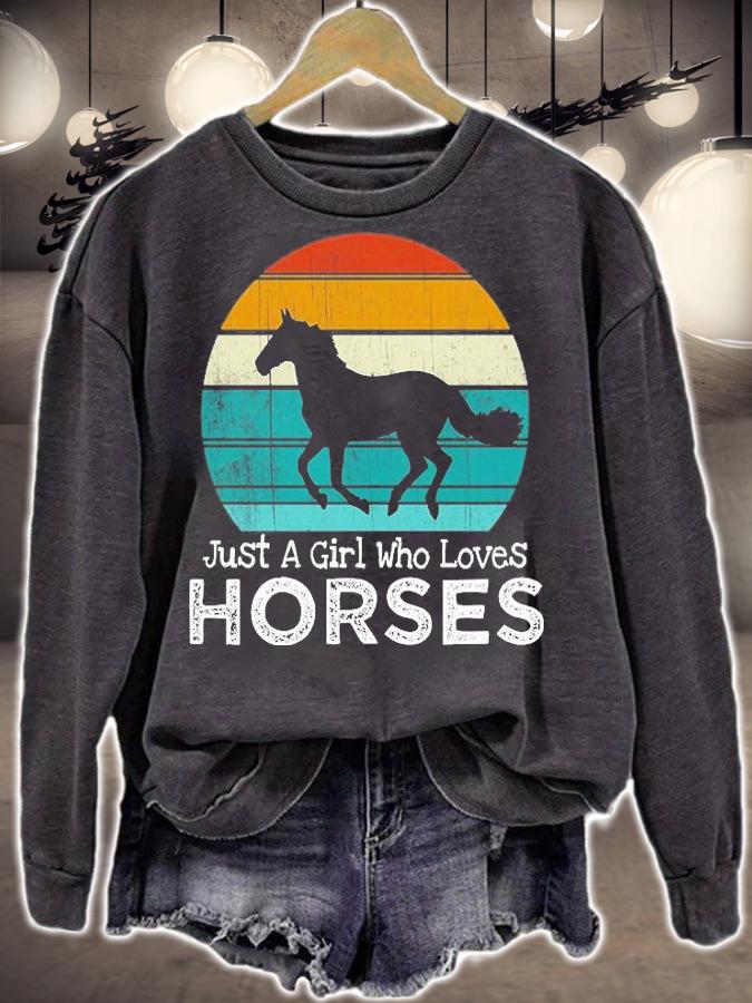 Just A Girl Who Loves Horses Horse Girls Teens Women T-Shirt t-shirt