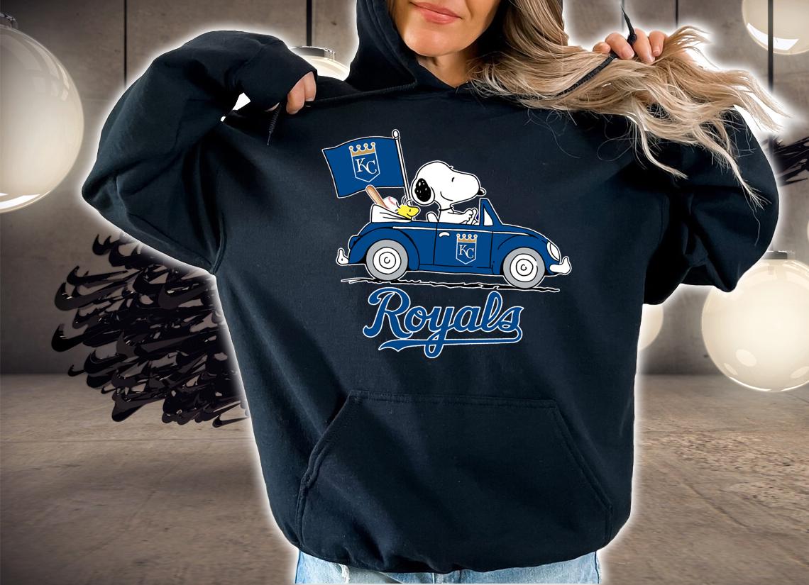 Kansas City Royals Snoopy Woodstock Driving Car t-shirt