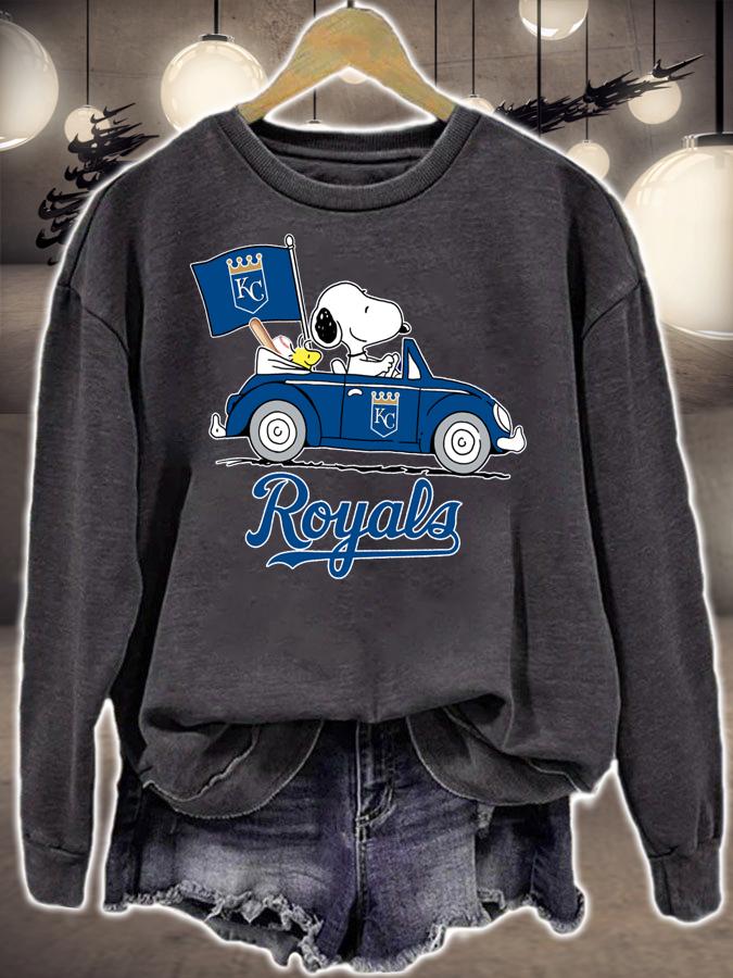 Kansas City Royals Snoopy Woodstock Driving Car t-shirt