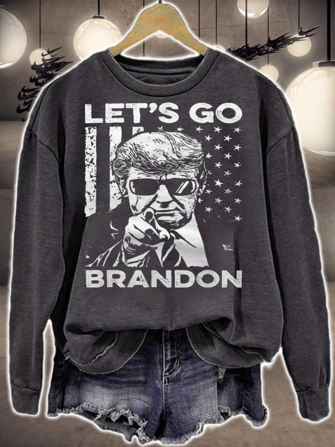 Let's Go Brandon Trump And America Flag TShirt T-Shirt t-shirt sweatshirt