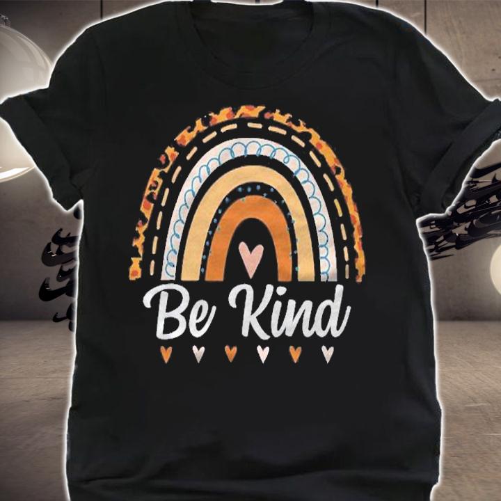 Unity Day Orange Anti Bullying Leopard Rainbow Be Kind Kids t-shirt