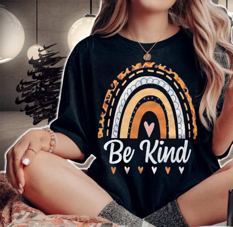 Unity Day Orange Anti Bullying Leopard Rainbow Be Kind Kids t-shirt