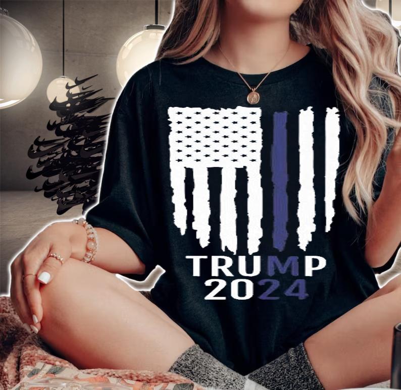 President Donald Trump 2024 Thin Blue Line Police T-Shirt t-shirt