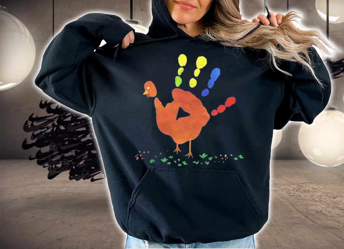Happy Thanksgiving Day Turkey Handprint Shirt t-shirt hoodie
