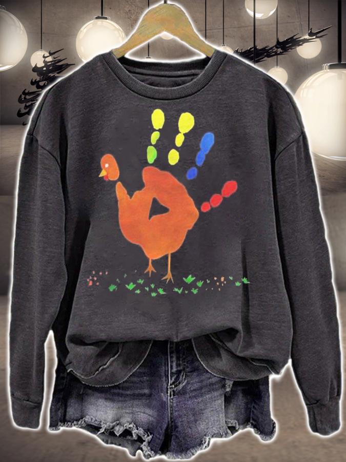 Happy Thanksgiving Day Turkey Handprint Shirt t-shirt sweatshirt