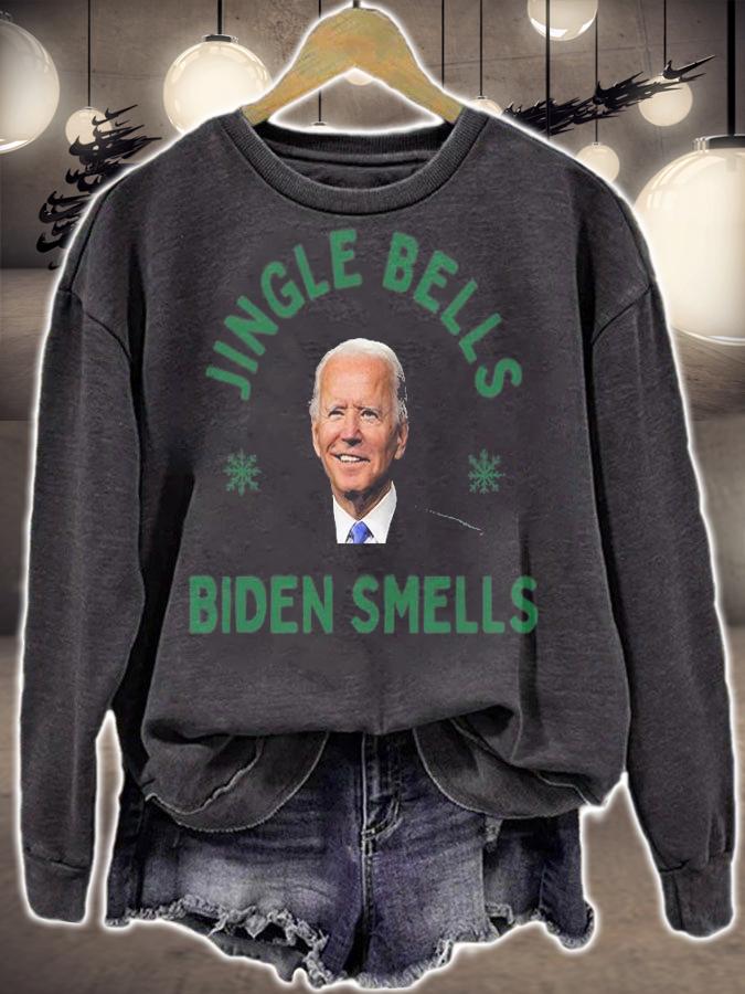 Jingle Bells Biden Smells Funny Biden Christmas Green T-Shirt t-shirt sweatshirt