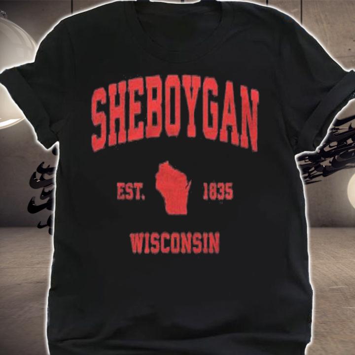 Sheboygan Wisconsin Wi Vintage Sports Design Red Print T-shirt t-shirt