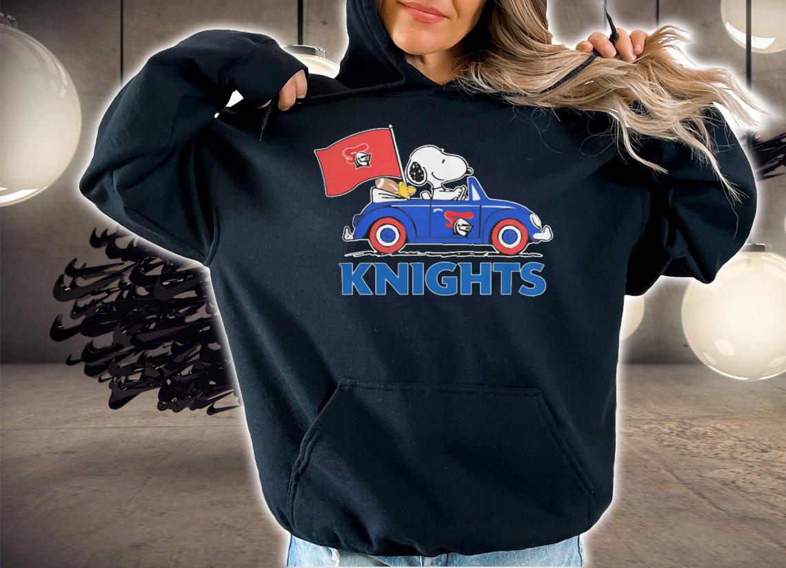 Snoopy And Woodstock Driving Car Newcastle Knights Flag t-shirt