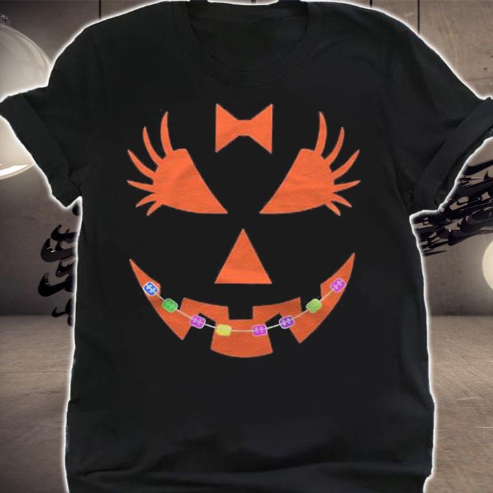 Halloween Pumpkin With Braces Orthodontist Costume Tshirt Essential Shirt shirt