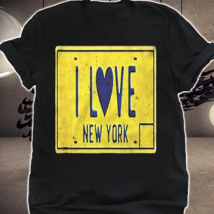 I Love Ny Nyc Manhattan Retro New York License Plate Graphic T-shirt
