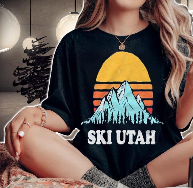 Ski Utah Vintage Retro Vibe Skiing Shirt