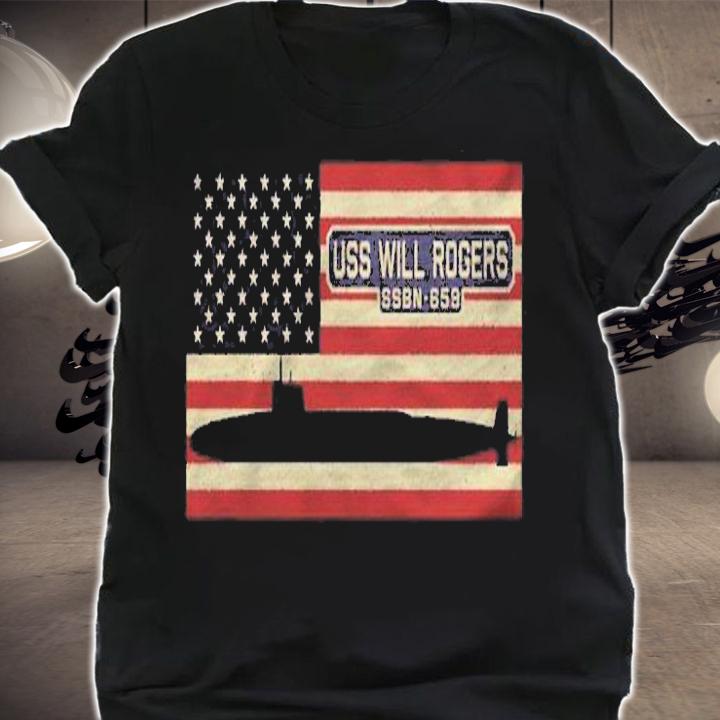 Uss Will Rogers Ssbn 659 Submarine Usa American Flag Shirt
