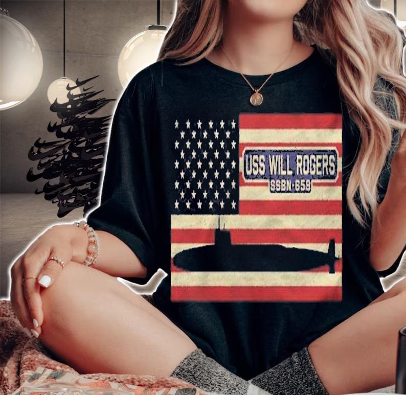 Uss Will Rogers Ssbn 659 Submarine Usa American Flag Shirt