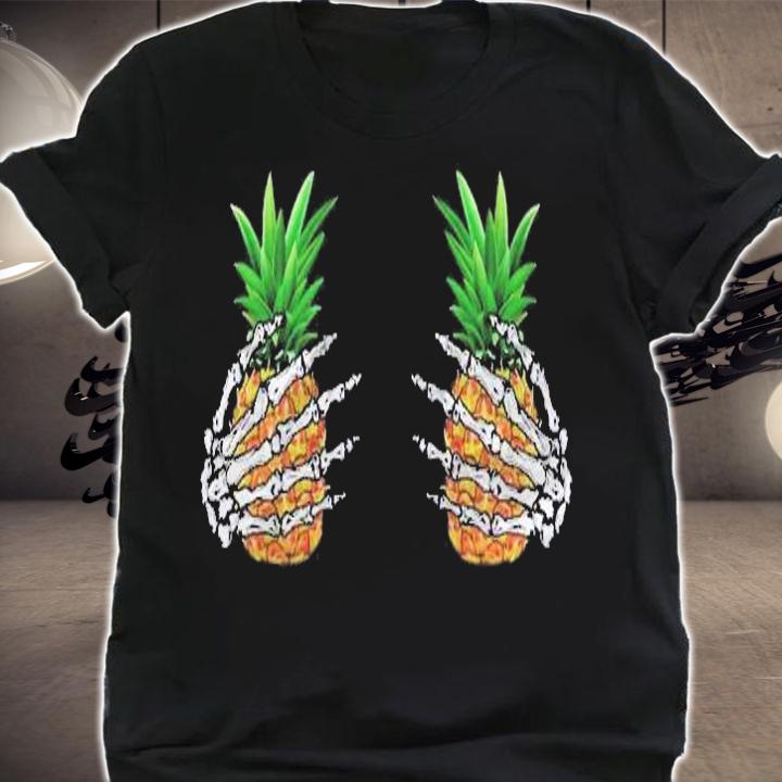 Pineapple Bra Costume Fruit Halloween Skull Skeleton Hand Shirt