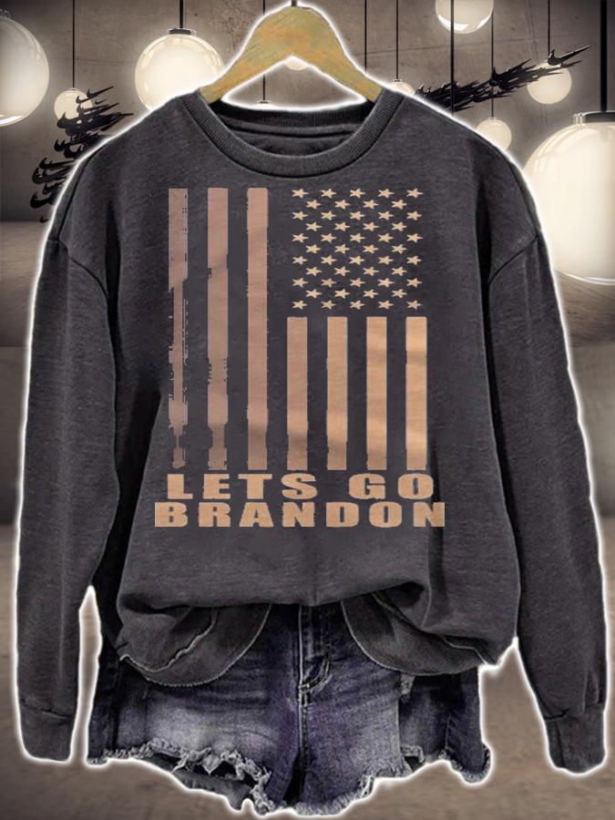 Trending let's Go Brandon Gold American Flag T-Shirt