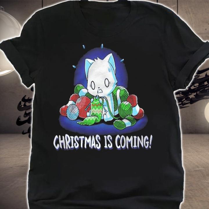Cat knitting Christmas is Coming shirt shirt