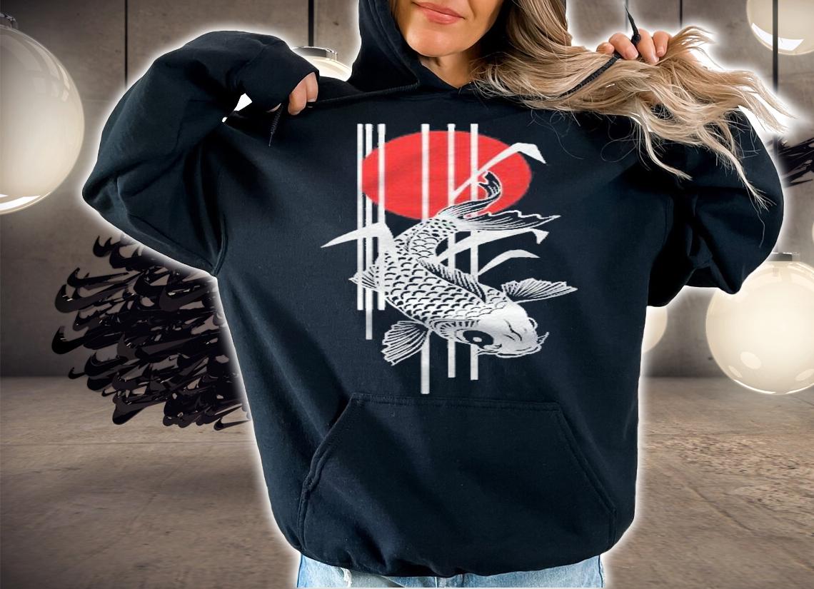 Japanese Bamboo Design Nishikigoi Koi Fish 2 Fun Shirt hoodie