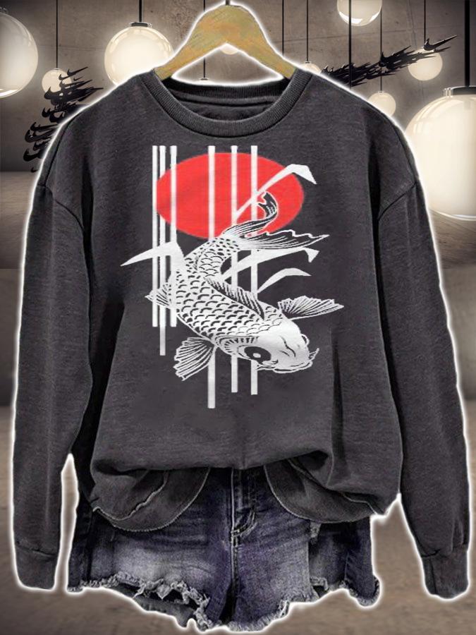 Japanese Bamboo Design Nishikigoi Koi Fish 2 Fun Shirt sweatshirt
