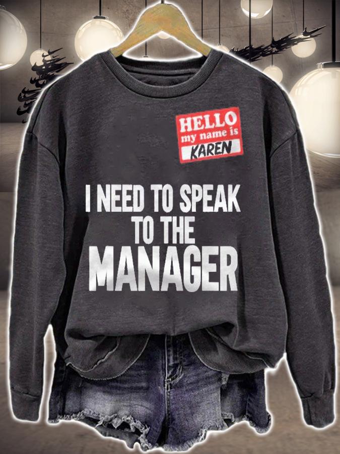 Speak To Manager Saying Funny Halloween Karen t-shirt