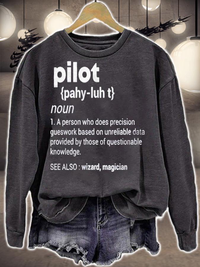 Funny Pilot Definition Design Airplane Aviation Graphic Shirt