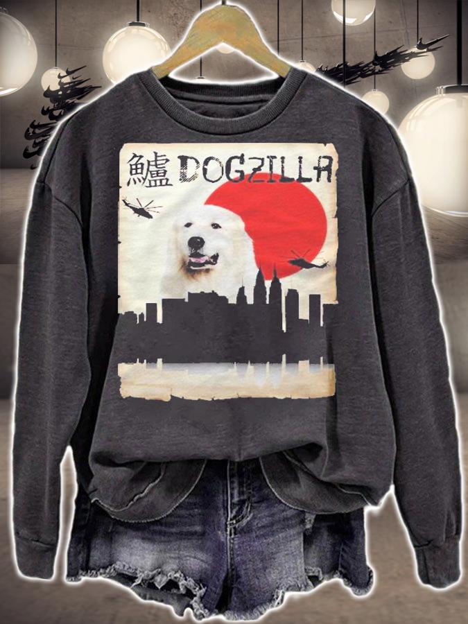 Great Pyrenee Dog Dogzilla Kanji Shirt sweatshirt