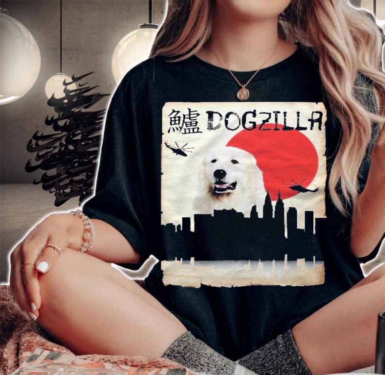 Great Pyrenee Dog Dogzilla Kanji Shirt woman shirt