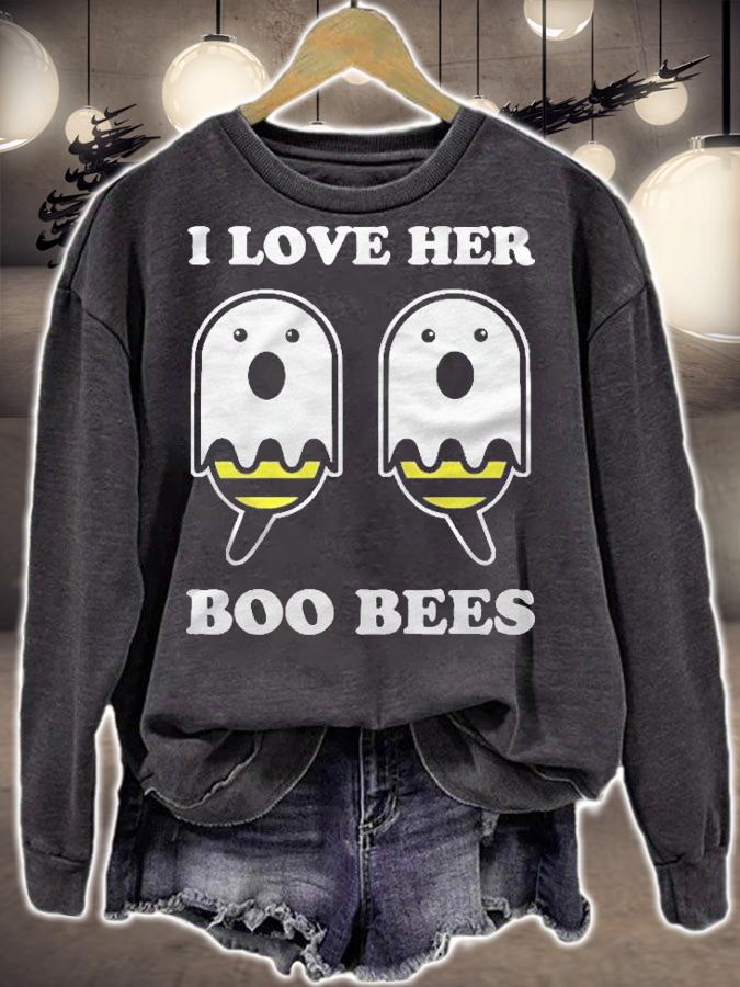 I Love Her Boo Bees Easy Couples Halloween Costumes Boobees Pullover Shirt sweatshirt