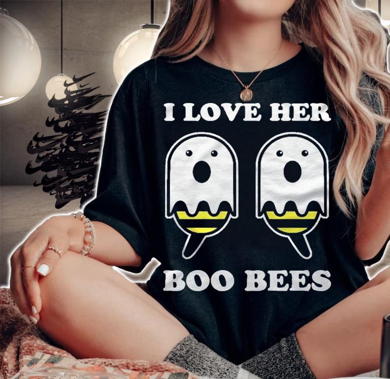 I Love Her Boo Bees Easy Couples Halloween Costumes Boobees Pullover Shirt woman shirt
