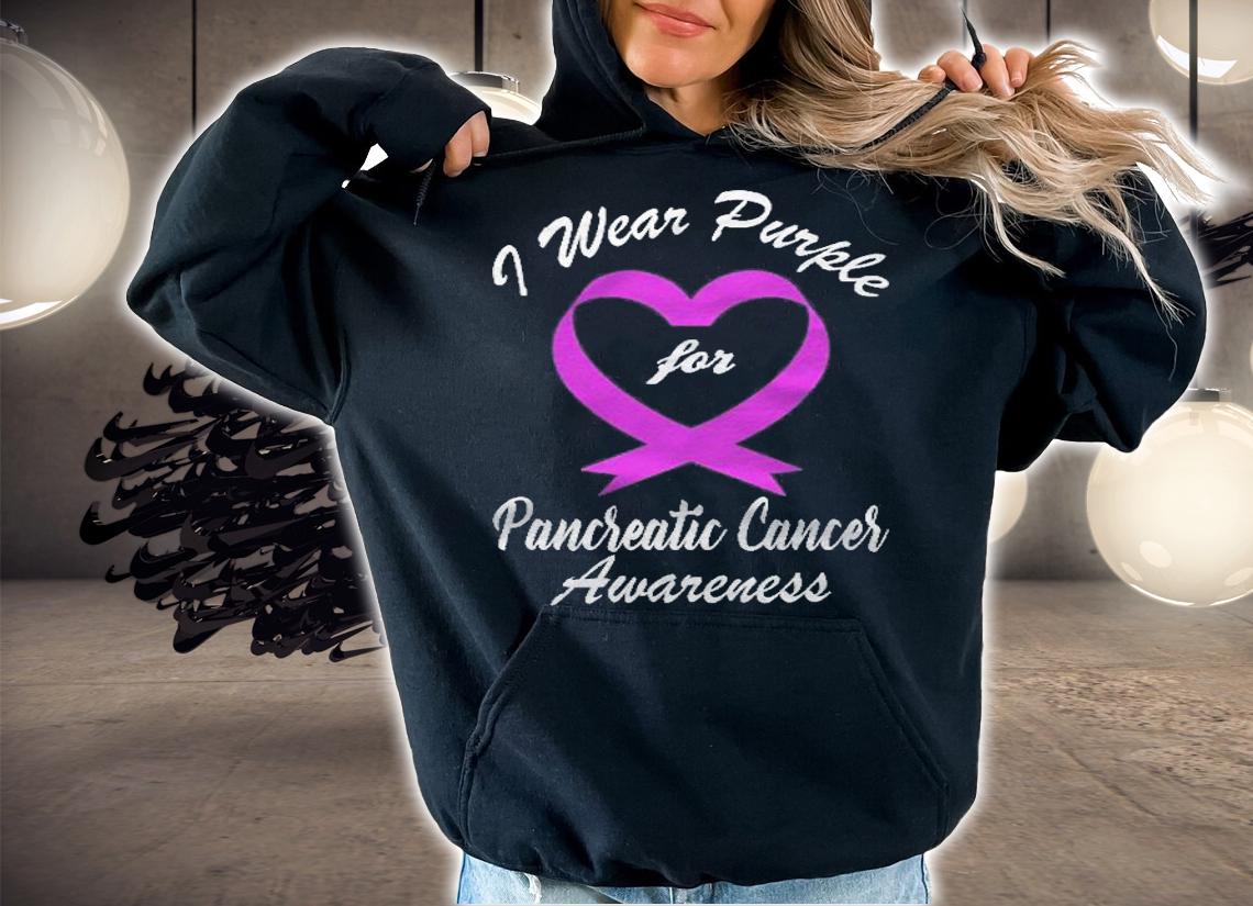 I Wear Purple For Pancreatic Cancer Awareness Support Purple Shirt hoodie