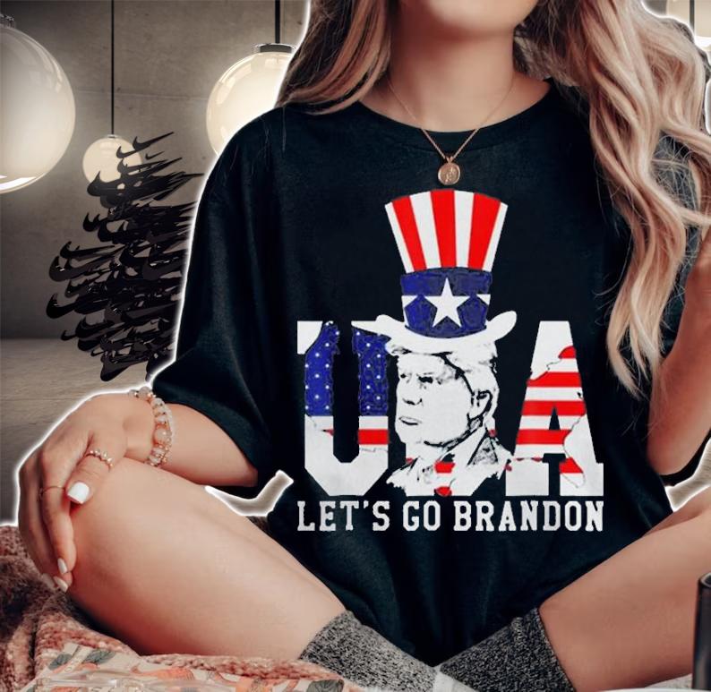 Let's Go Brandon Usa Flag Trump T-Shirt woman shirt