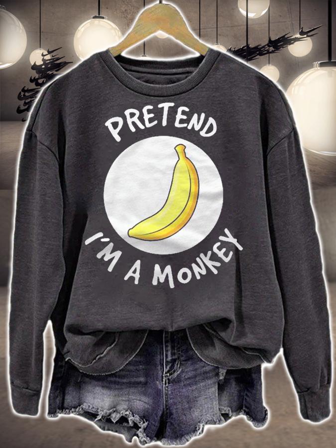 Pretend Im A Monkey Costume Funny Halloween Apparel Item Shirt sweatshirt