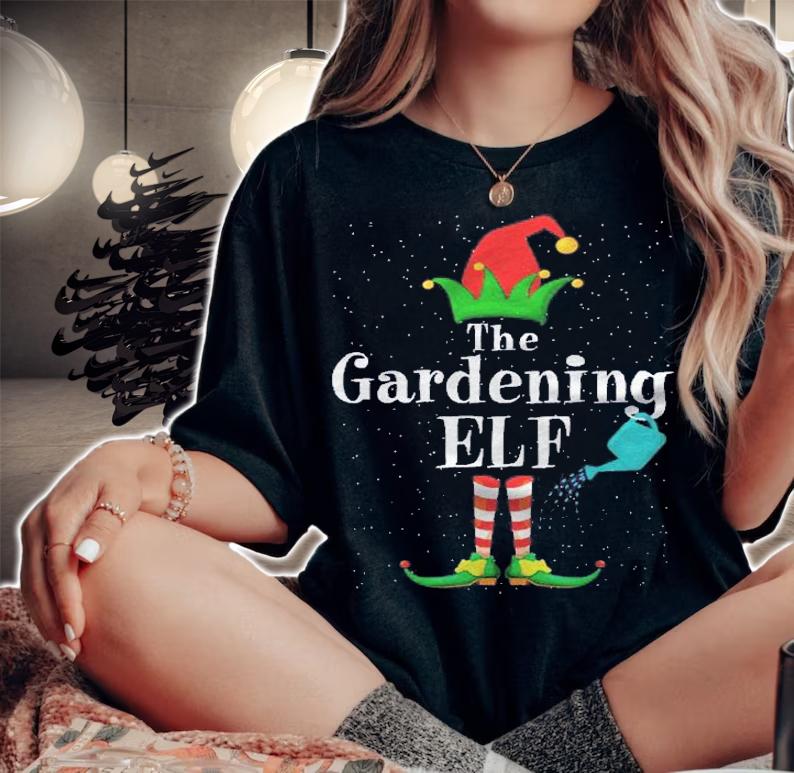 The Gardening Elf Pyjama Christmas Family Matching Group Elf Shirt woman shirt