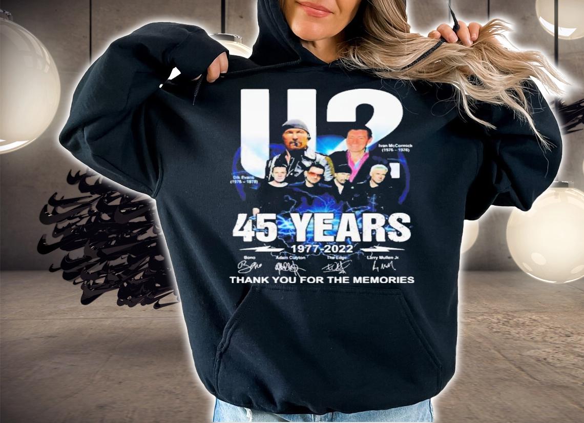 The U2 45 Years 1977-2022 Signatures Thank You For The Memories Shirt hoodie