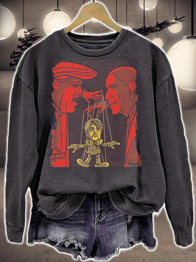 Trump Obama Puppet Funny T-Shirt sweatshirt