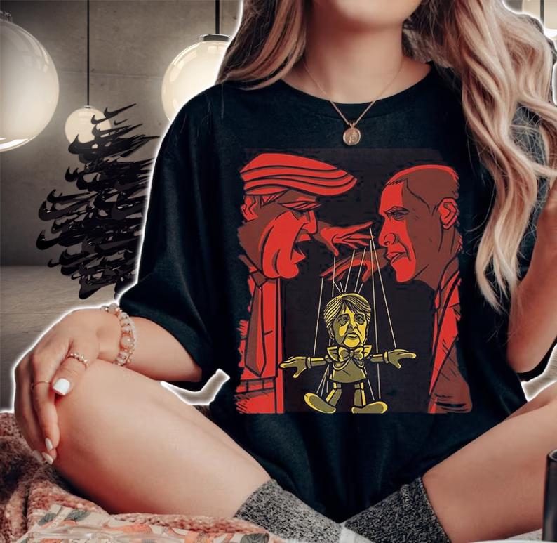 Trump Obama Puppet Funny T-Shirt woman shirt