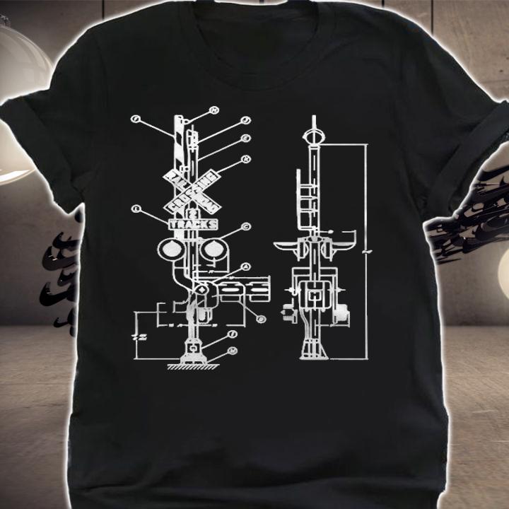 Vintage Railway Model 10 Crossing Patent Drawing Model Train T-shirt shirt
