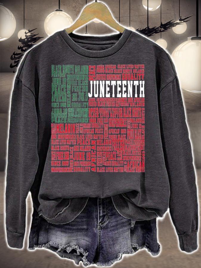 Juneteenth Words Black History Flag Afro American T-Shirt sweatshirt