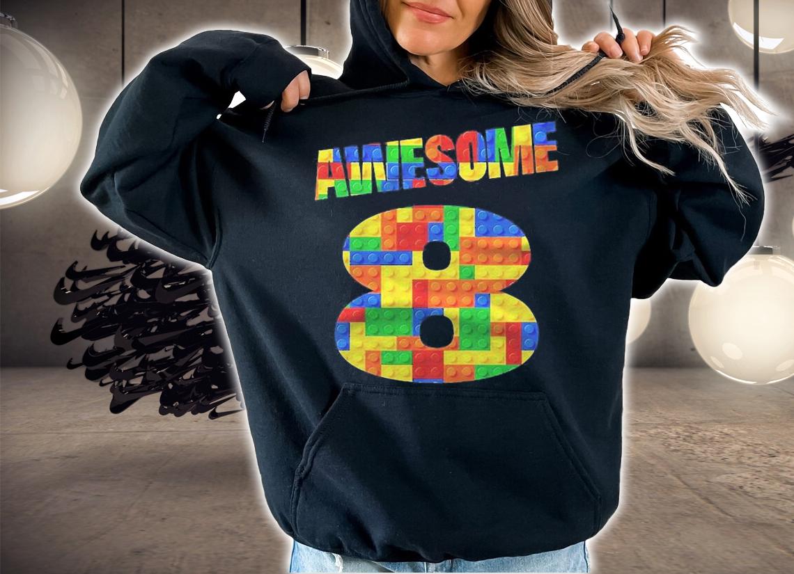 Kids Building Blocks Bricks Awesome Kids 8Th Birthday Shirt hoodie