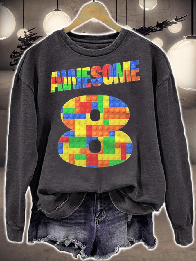 Kids Building Blocks Bricks Awesome Kids 8Th Birthday Shirt sweatshirt